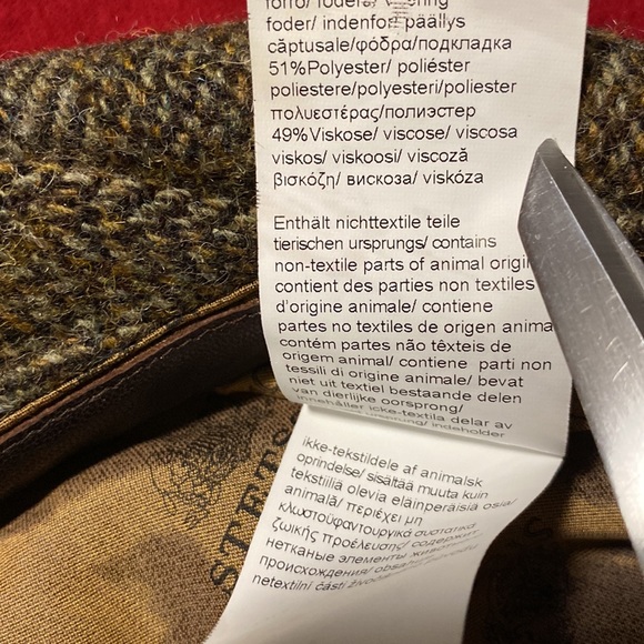 STETSON Harris Tweed 100% Virgin Wool Handcrafted in Germany -Brown Herringbone - Picture 5 of 7